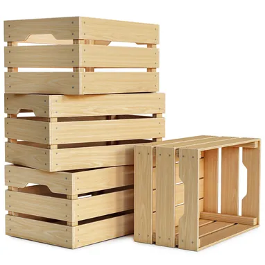 Four wooden crate